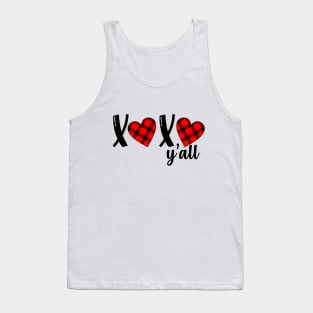 Plaid heart xoxo all hugs and kisses Love Valentines Day gift Tank Top